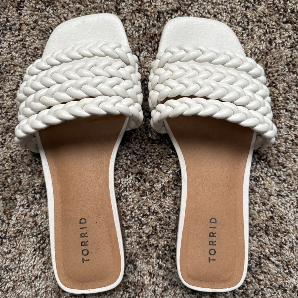 Torrid Ivory Braided Slide Sandals